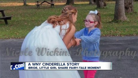 Bride and little girl share a fairy-tale moment