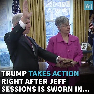 Trump Makes 3 Executive Orders As Jeff Sessions Sworn In