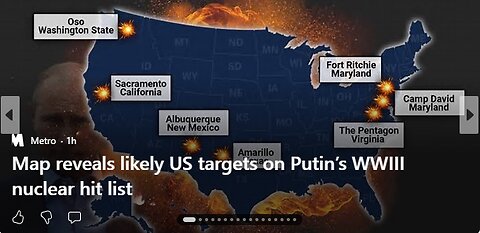 Map reveals likely US targets on Putin's nuclear hit list