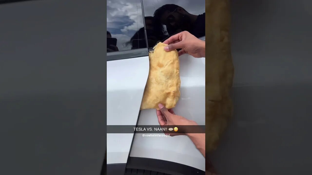 TESLA VS. NAAN!!🫓😳#shorts