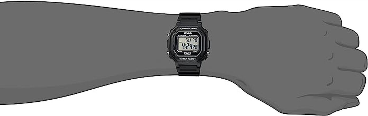 Casio Unisex F-108WH-1ACF Big Square Digital Display Quartz Black Watch