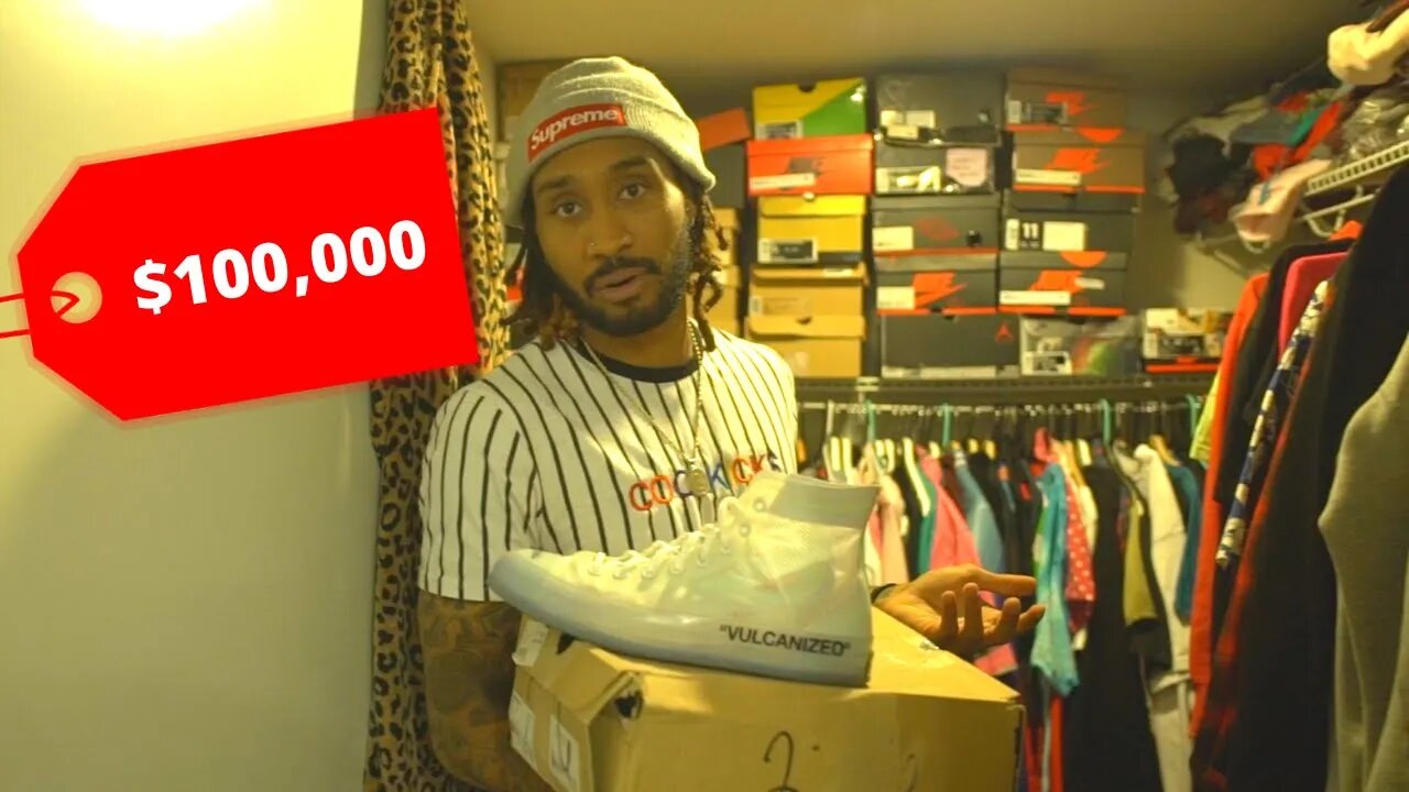 INSANE CLOSET WITH OVER $100K OF SNEAKERS! **GIVEAWAY***