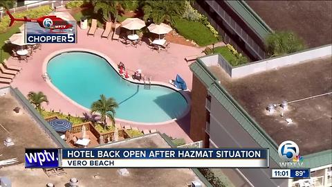 Hotel back open after hazmat situation in Vero Beach