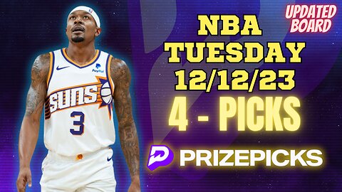 #PRIZEPICKS | BEST PICKS #NBA TUESDAY | 12/12/2023 | TODAY | BEST BETS | #BASKETBALL | PROP BETS