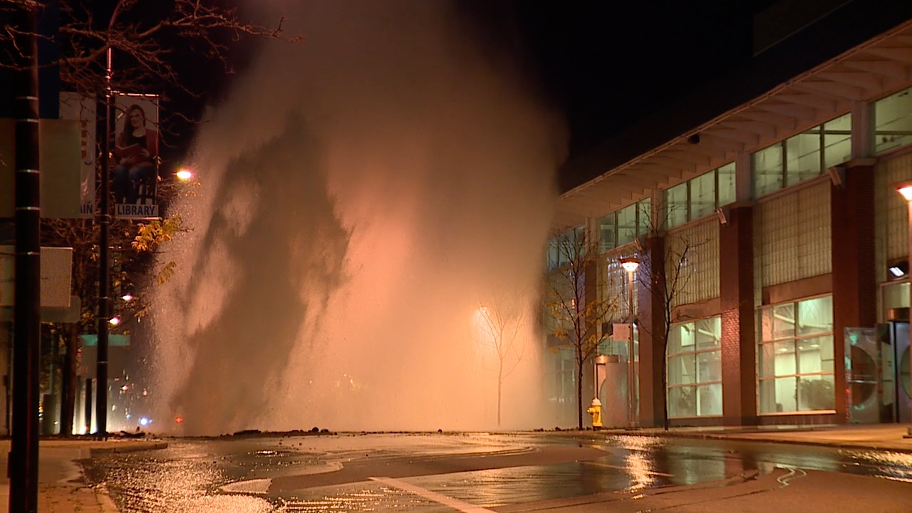 Water main break on south high street in Akron