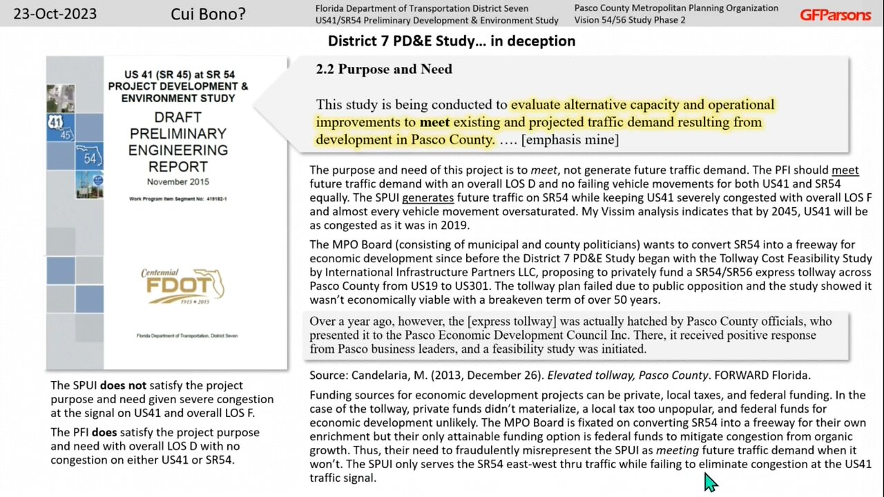 Cui Bono? Part 7 Florida DOT D7 and Pasco County unlawful misconduct and malfeasance