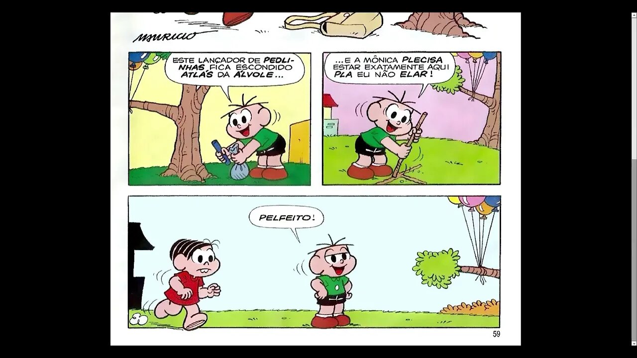 Mônica E Cebolinha Em Ora, Balões! [Pause o Vídeo Caso Não Consiga Ler]
