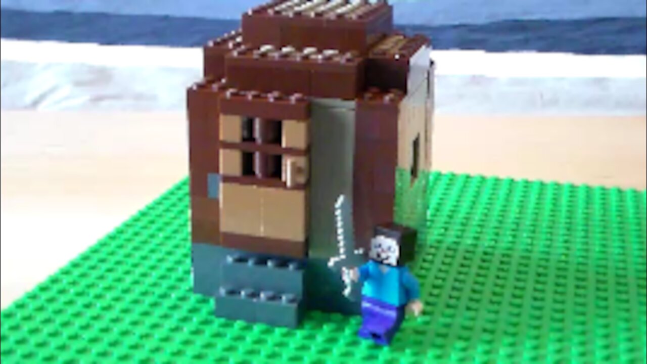 Lego Minecraft Mini-Fig Scale Village Wood Hovel Tutorial