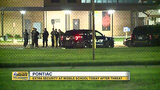 Extra security at Pontiac middle school today after threat