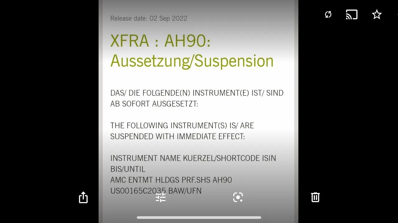 AMC suspended in Germany is MOASS imminent?