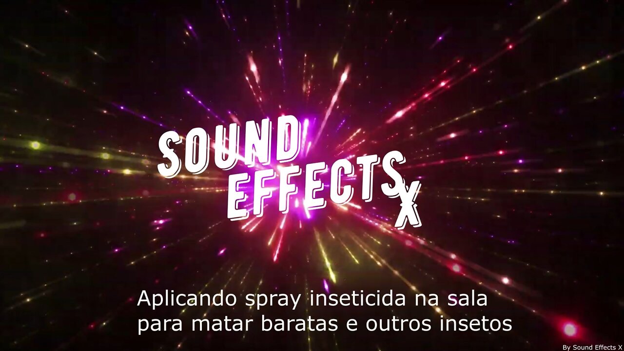 Aplicando spray inseticida na sala para matar baratas e outros insetos [Sound Effects X]