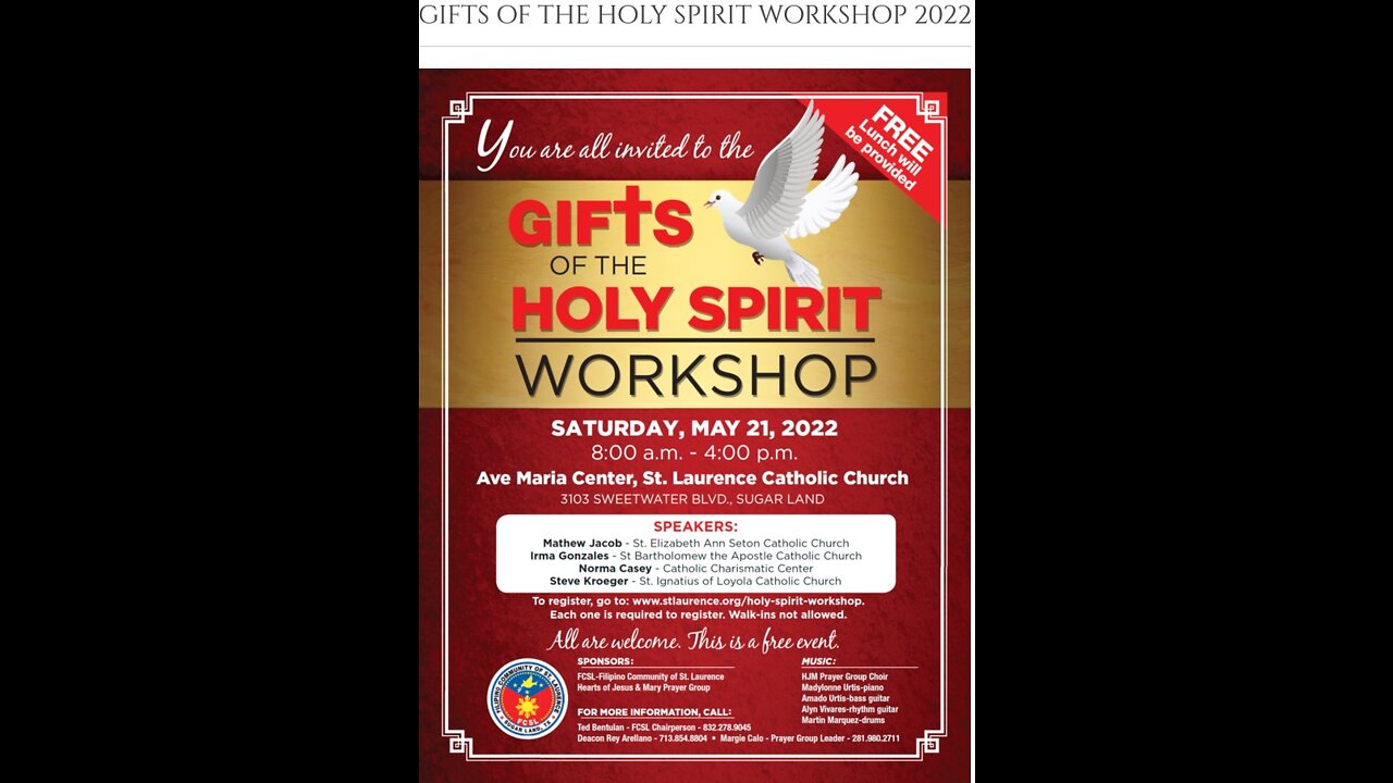 Gifts of the Holy Spirit Workshop May 21, 2022