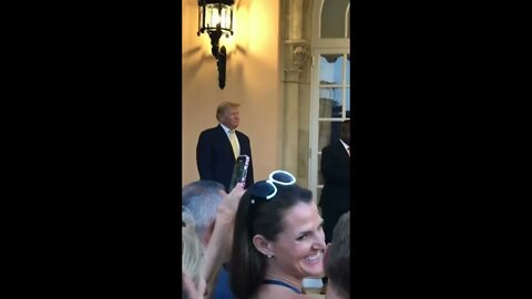 MAR-A-LAGO President Trump enjoys National Anthem from family with John Gibbs - Girl says "relax"