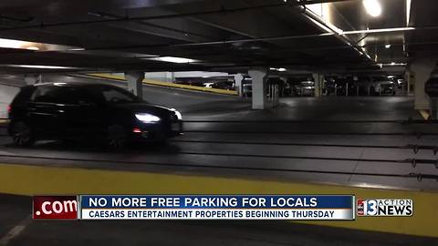 No more free parking for Nevada residents at most Caesars properties