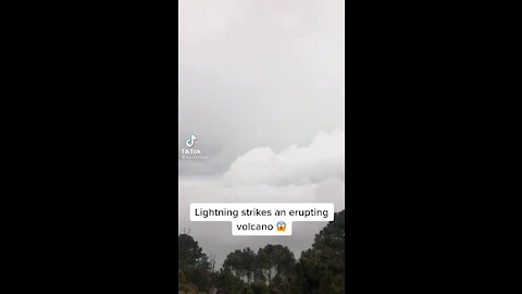 Lighting hit a vocano