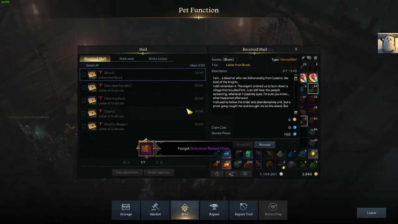 Lost Ark Kalthertz Island and getting Mail from the NPCs!