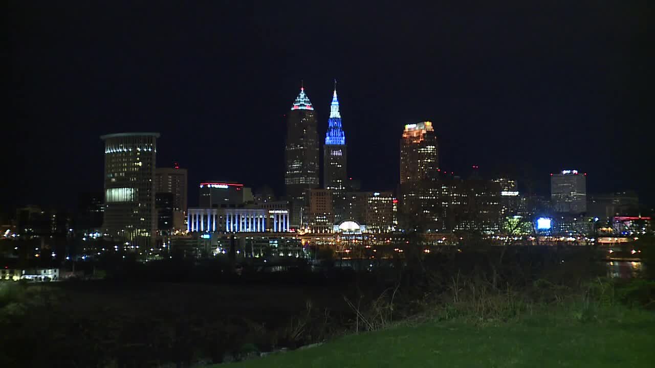 Cleveland’s Terminal Tower lights up blue and white for Israel Independence Day