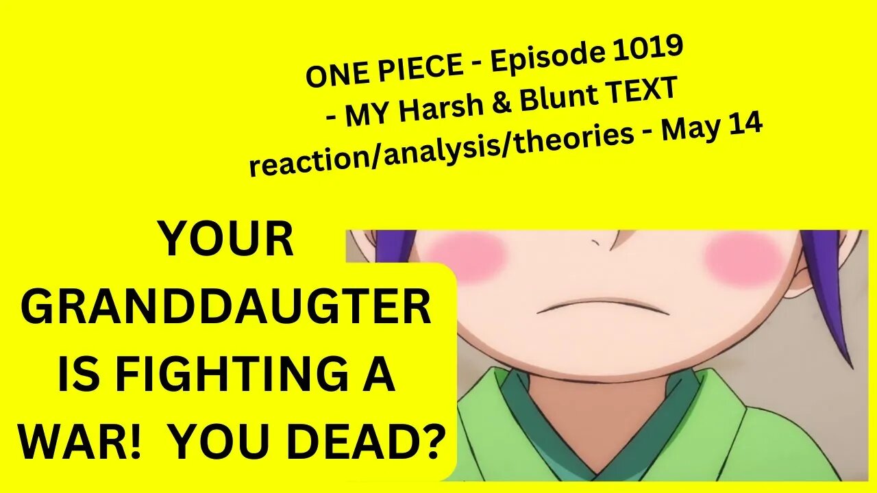 ONE PIECE - Episode 1019 - MY Harsh & Blunt TEXT reaction/analysis/theories