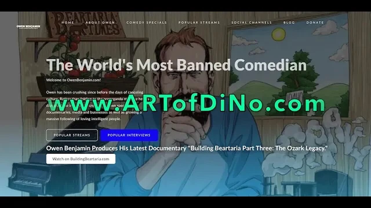 Owen Benjamin Receives 3 ARTofDiNo Shirts! A Great Method of Dual Support.. Much Appreciated :)