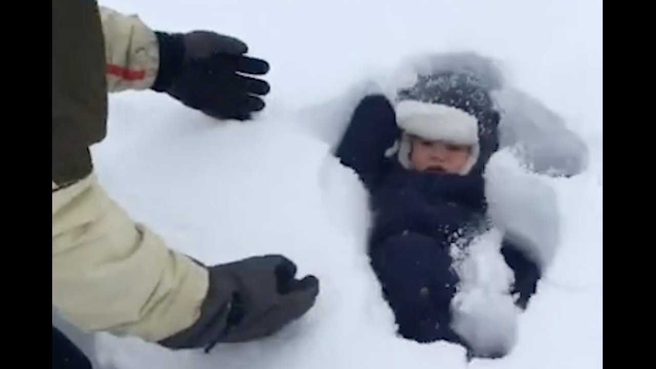 Baby Thrown Into Snow Goes Deeper Than Expected