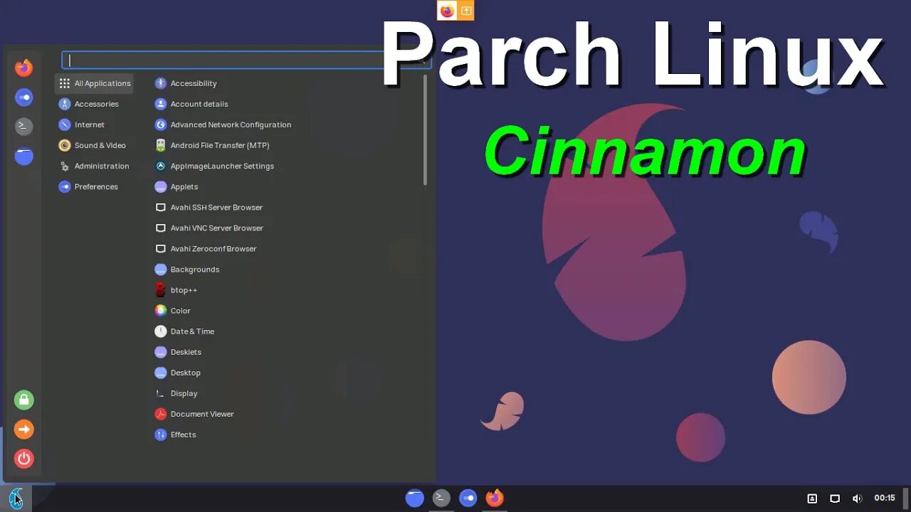 Parch Linux Cinnamon. Distro Arch Linux Bonita, Fácil de usar, Leve, Rápida e Estável.