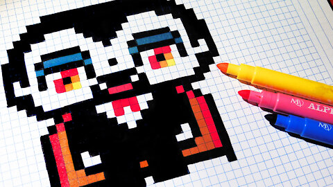 how to Draw Kawaii Vampire - Hello Pixel Art by Garbi KW