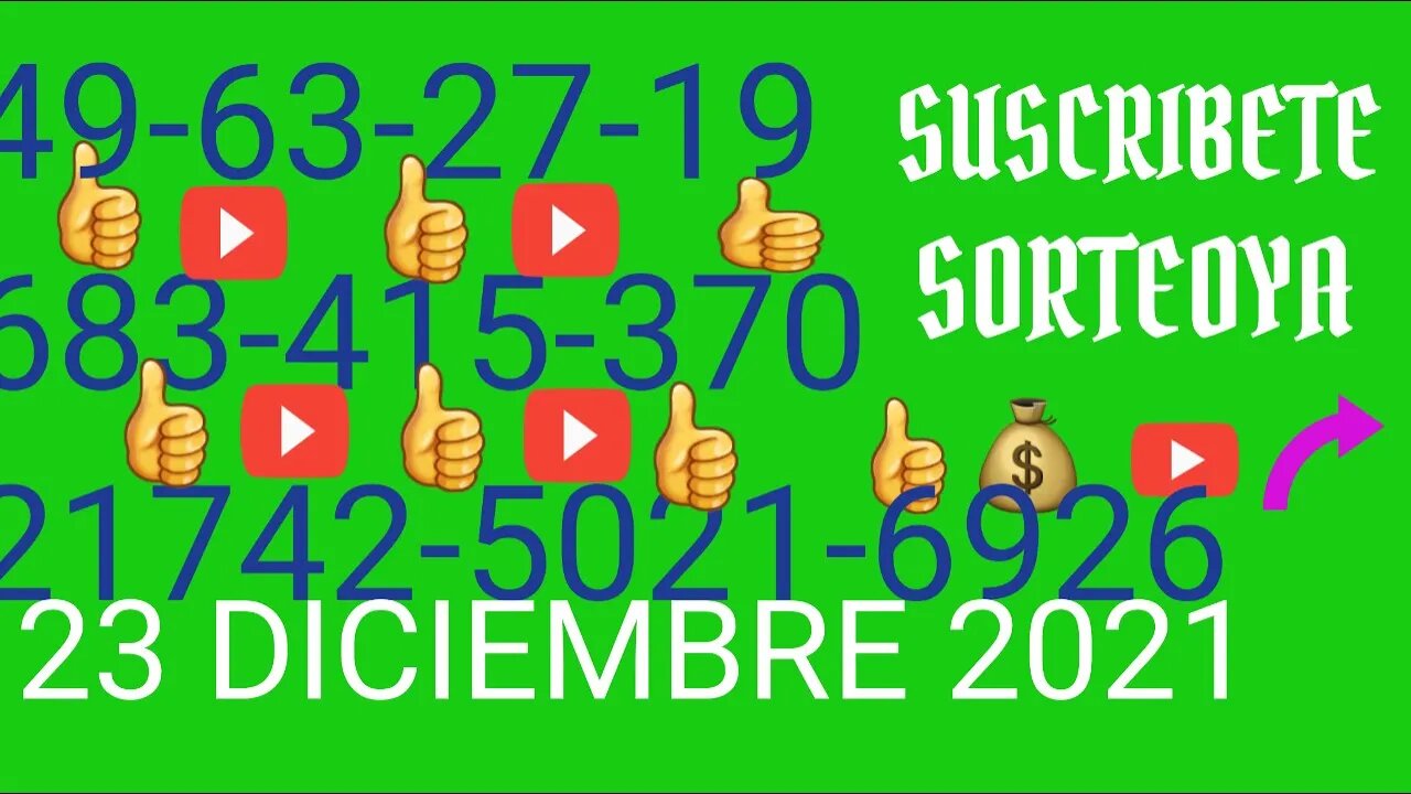 SORTEOYA NUMEROS PROBABLES 23 DICIEMBRE 2021