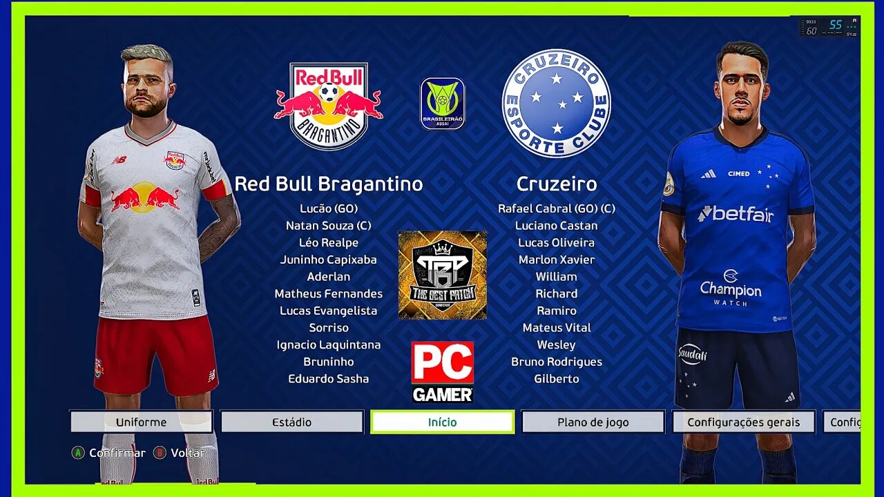 RED BULL BRAGANTINO X CRUZEIRO - PES2021 PATCH THE BEST 9.9 - BRASILEIRÃO 2023 - TERCEIRA RODADA