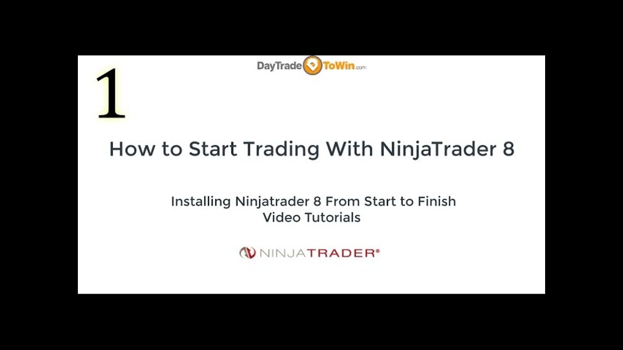 NinjaTrader 8 How To Download NInjatrader From Start to Finish Video Tutorials Part 1