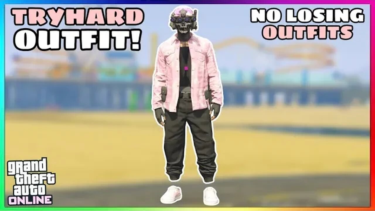 Easy Black Joggers Invisible Torso Glitch Pink Tryhard Modded Outfit (No Transfer) (GTA Online)