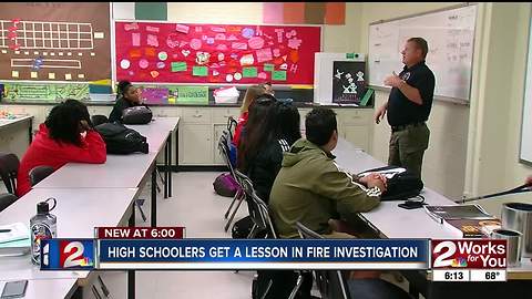 Tulsa Fire Investigators teach high school seniors about their profession