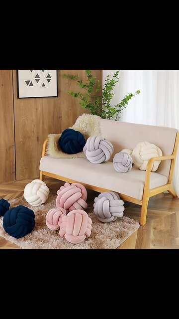 Soft Knot Ball Pillows Round Throw Pillow Cushion