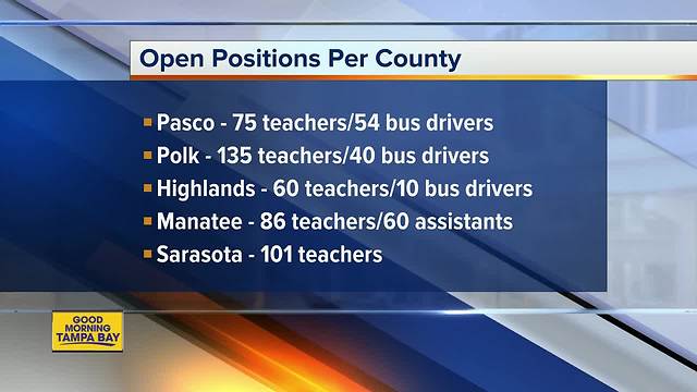 Tampa Bay area in need of teachers, bus drivers for 2018-2019 school year