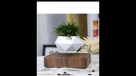 360 degrees levitated on a magnetic wooden base.