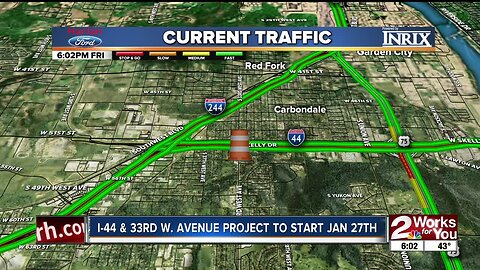 I-44 and 33rd West Avenue project to start Jan. 27