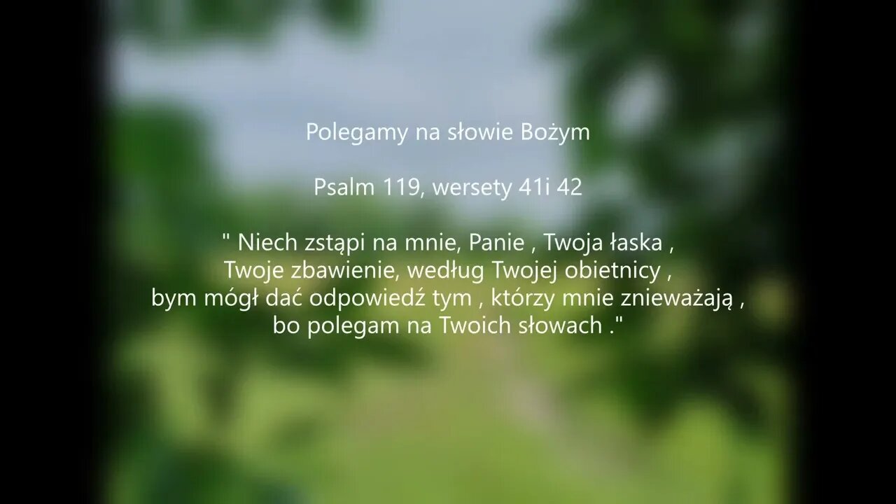 Polegamy na słowie Bożym Psalm 119 , wersety 41 i 42