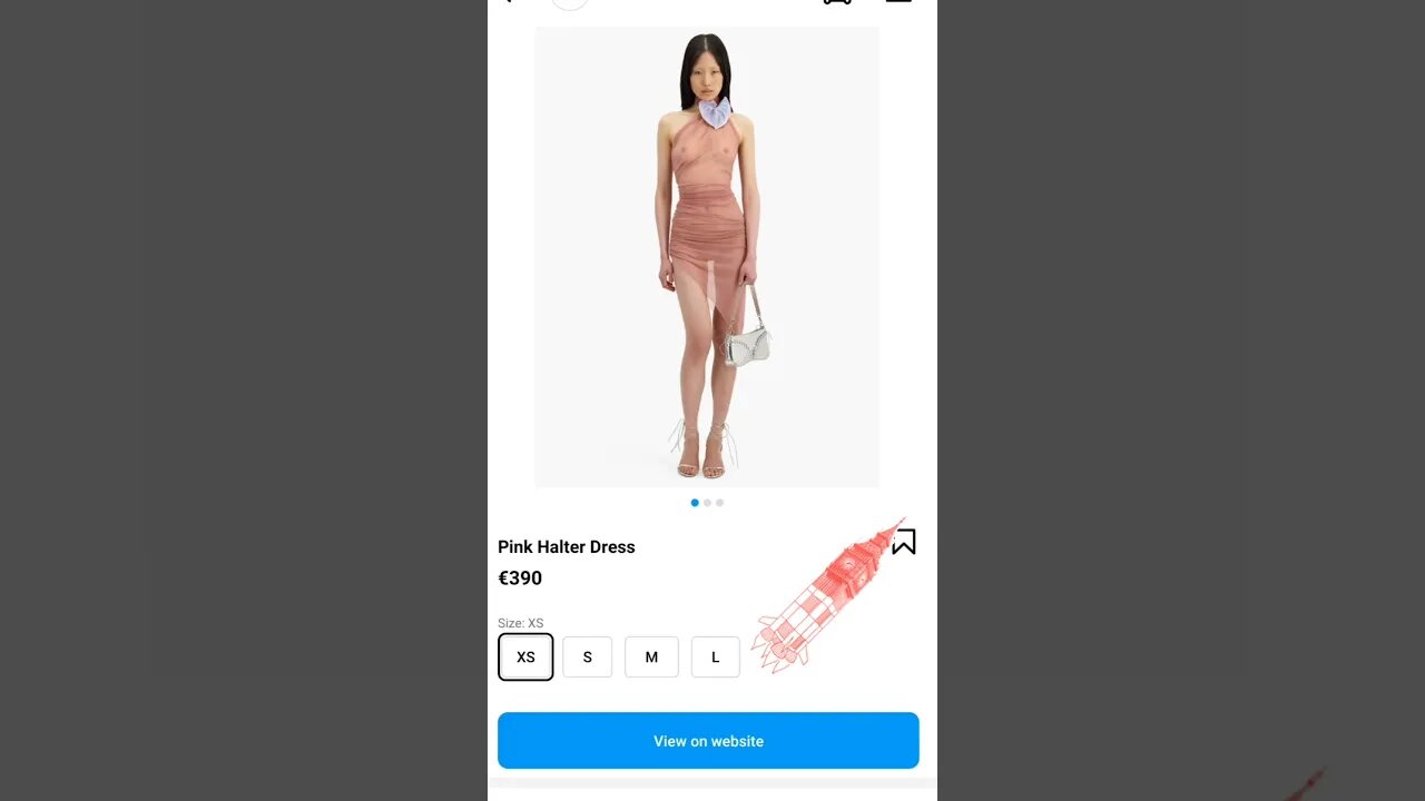 Pink Halter Dress only model wear this