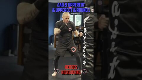 Heroes Training Center | Kickboxing "How To Double Up" Jab & Uppercut & Uppercut & Round 1 | #Shorts