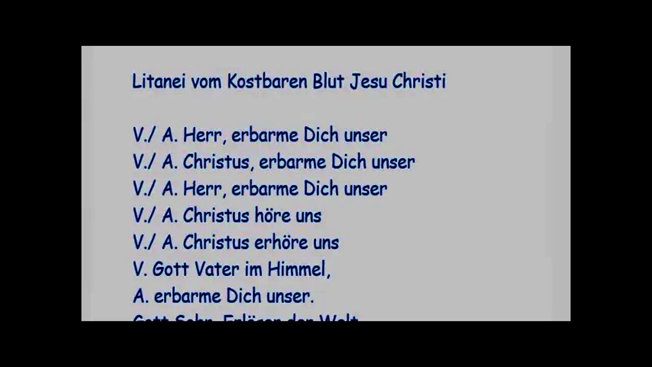 6/9 Litanei vom Kostbaren Blut Jesu Christi im Geiste der Liebesflamme