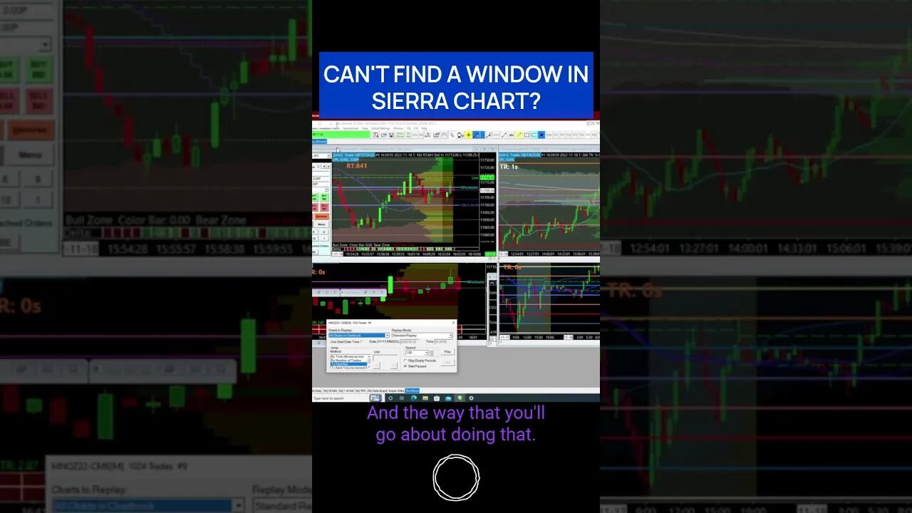 Sierra Chart Find Lost Window #shorts