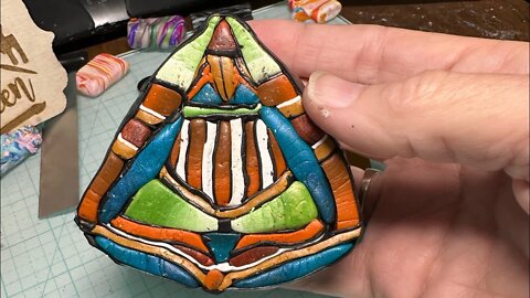 Fall color kaleidoscope cane @Artwork By Colleen