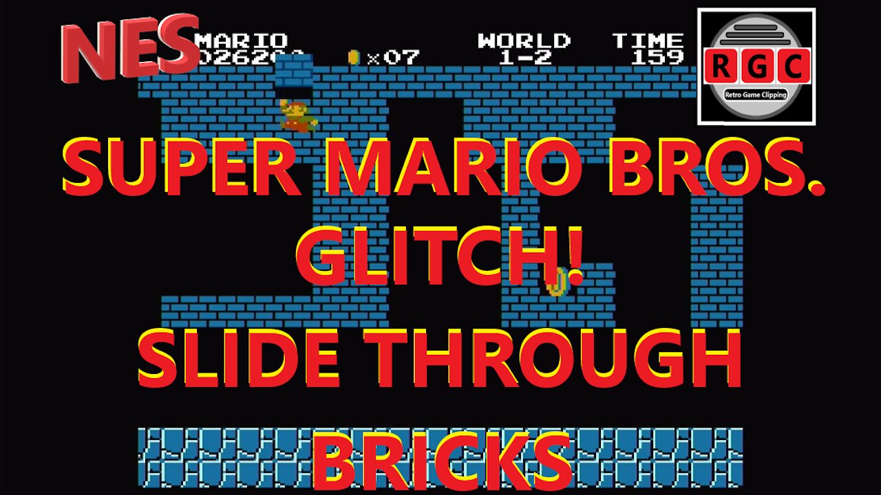 Super Mario Bros. Glitch - Slide Through Bricks - Retro Game Clipping