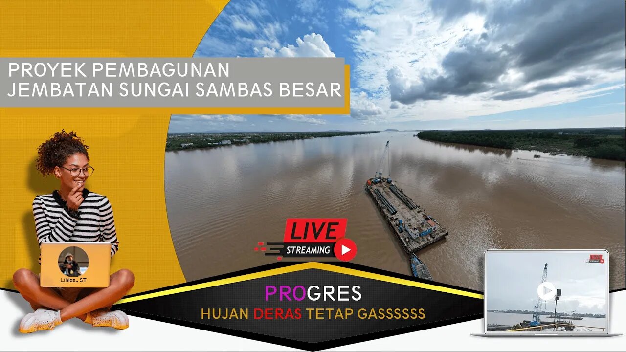 (Live) Hujan Tetep Gassss Jembatan Sungai Sambas