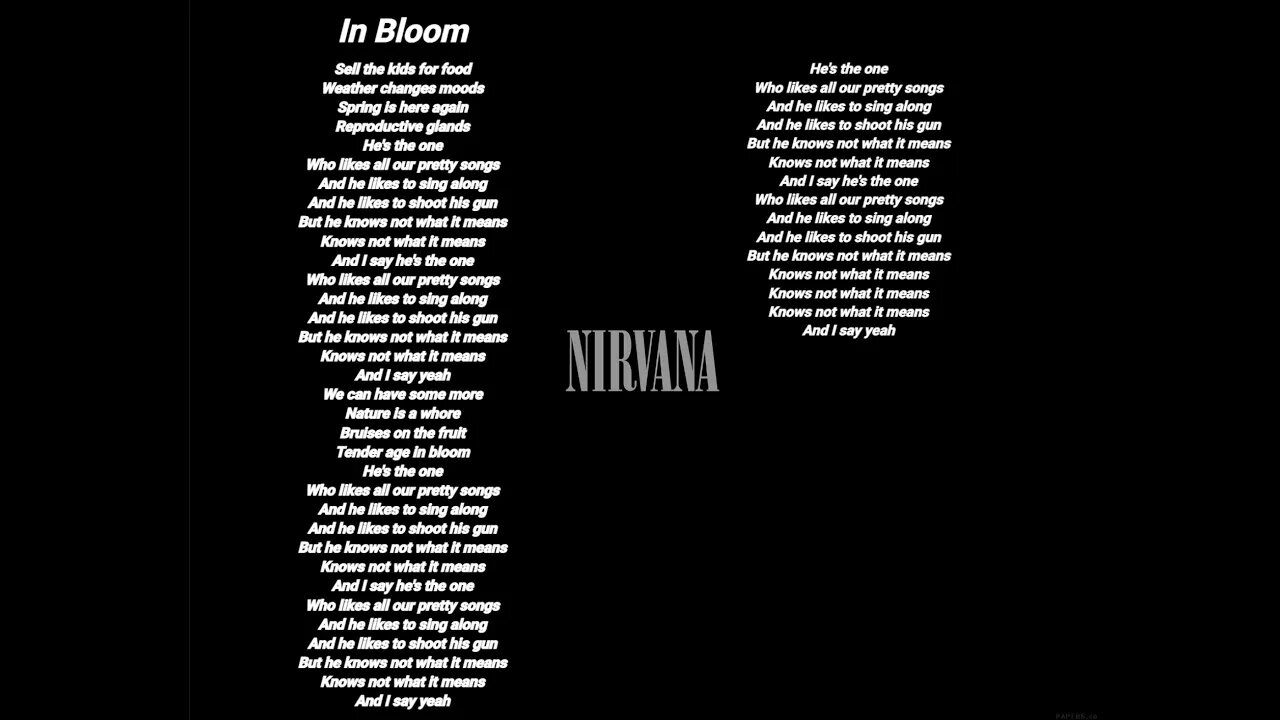 Nirvana - In Bloom - Nirvana lyrics [HQ]