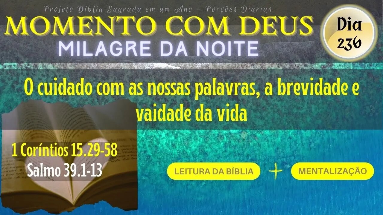 MOMENTO COM DEUS - MILAGRE DA NOITE - Dia 236/365 #biblia