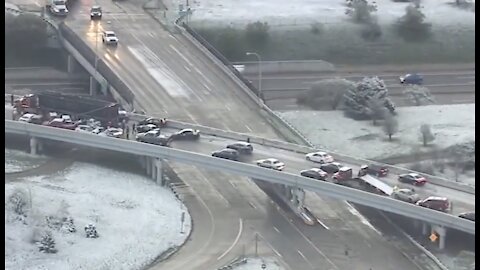 2 massive pileups on I-94 & I-696 ramps involve dozens of cars