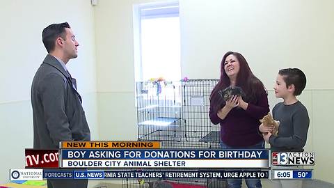 Boy asking for donations instead of presents