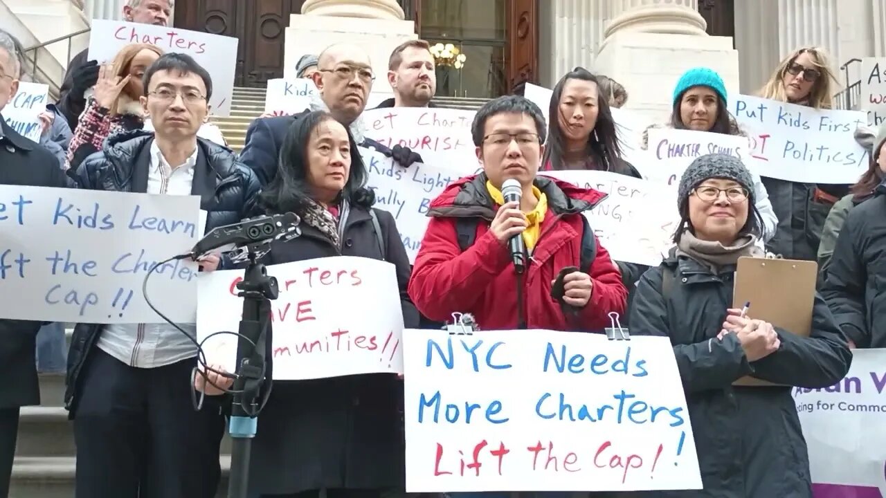 The Rally to Support Charter Schools 52 Chambers Street 3/10/23 hosted by Asian Wave Alliance