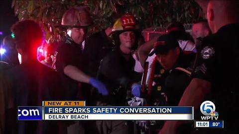 Fire hospitalizes Delray woman, sparks safety conversation