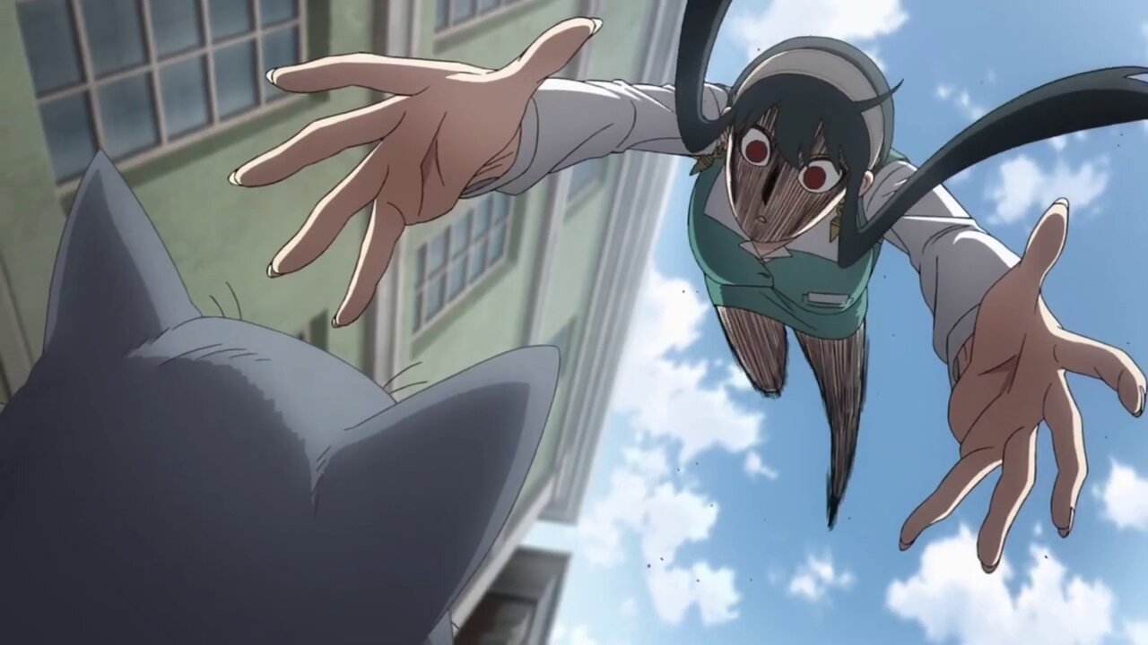Yor Forger catches the lost Cat funny scene with Franky